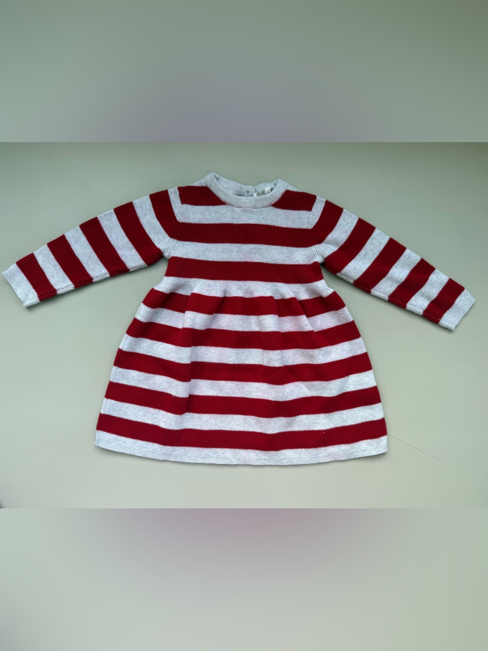 H&M Red and White Striped Knit Dress